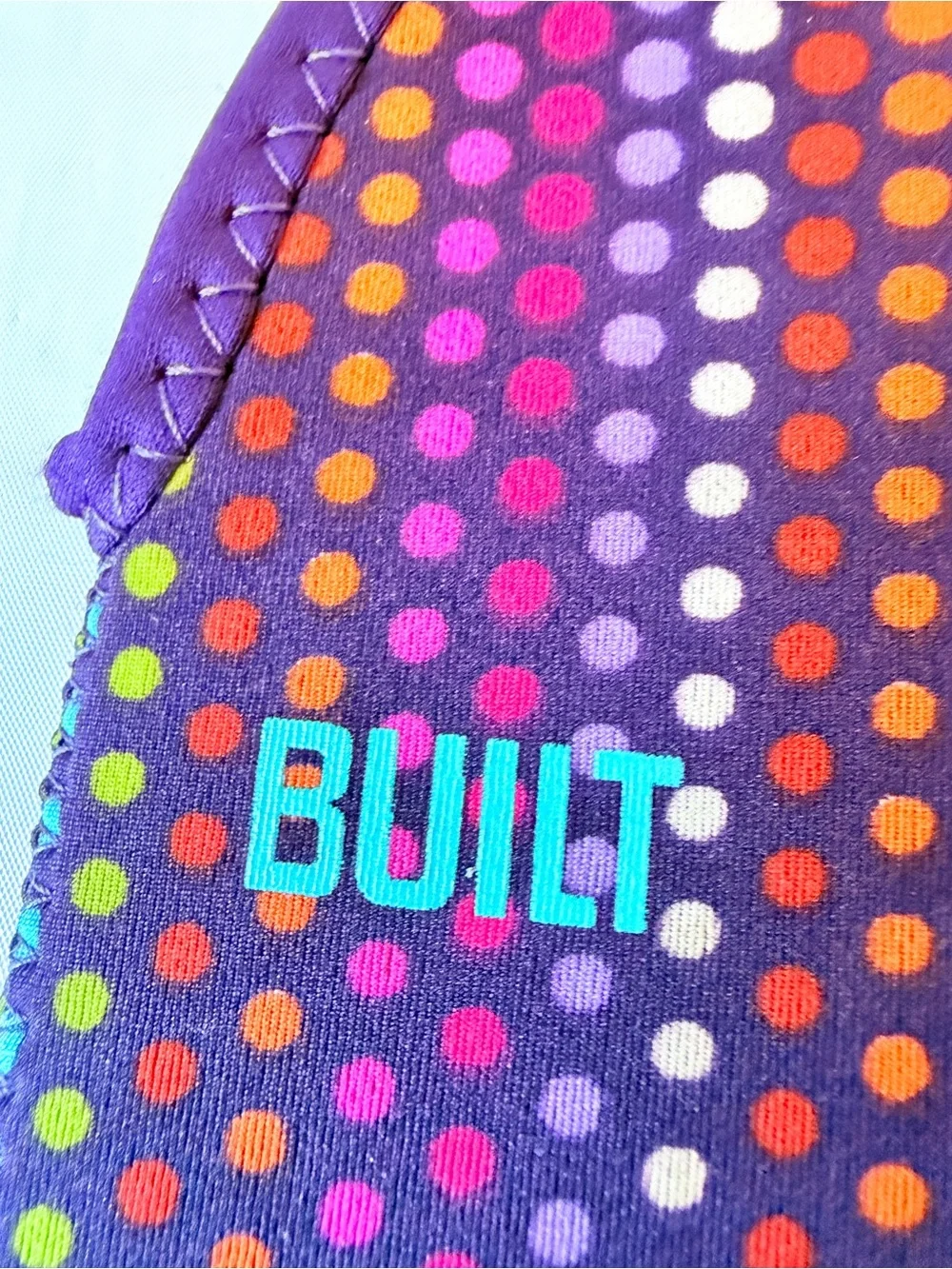 Built NY Two Bottle Insulated Wine Cooler Tote Sleeve multicolored polka dot